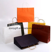 Cheap White Kraft Paper Bag / Promotional Shopping Paper Carrier Bag